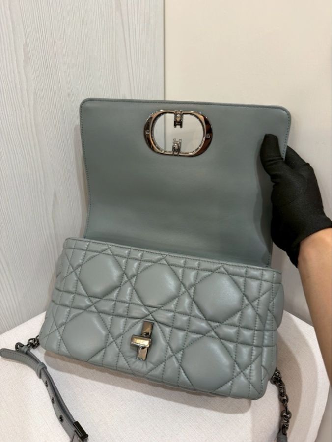 🩶Dior Caro 25cm 中號高級灰・全配近新釋出✨-16