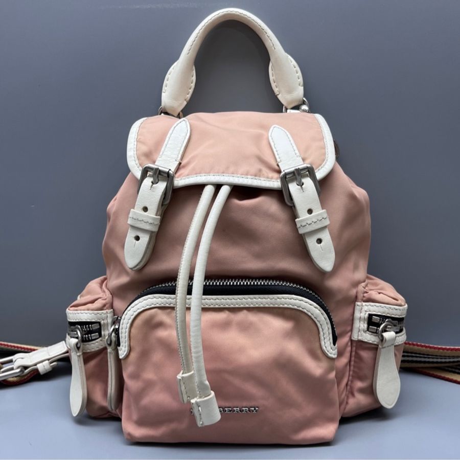 Burberry 尼龍拼皮Rucksack雙肩背包-0