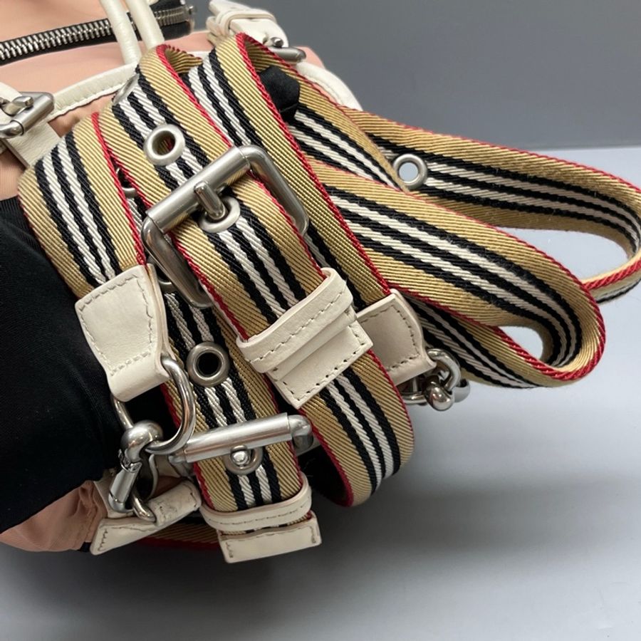 Burberry 尼龍拼皮Rucksack雙肩背包-6