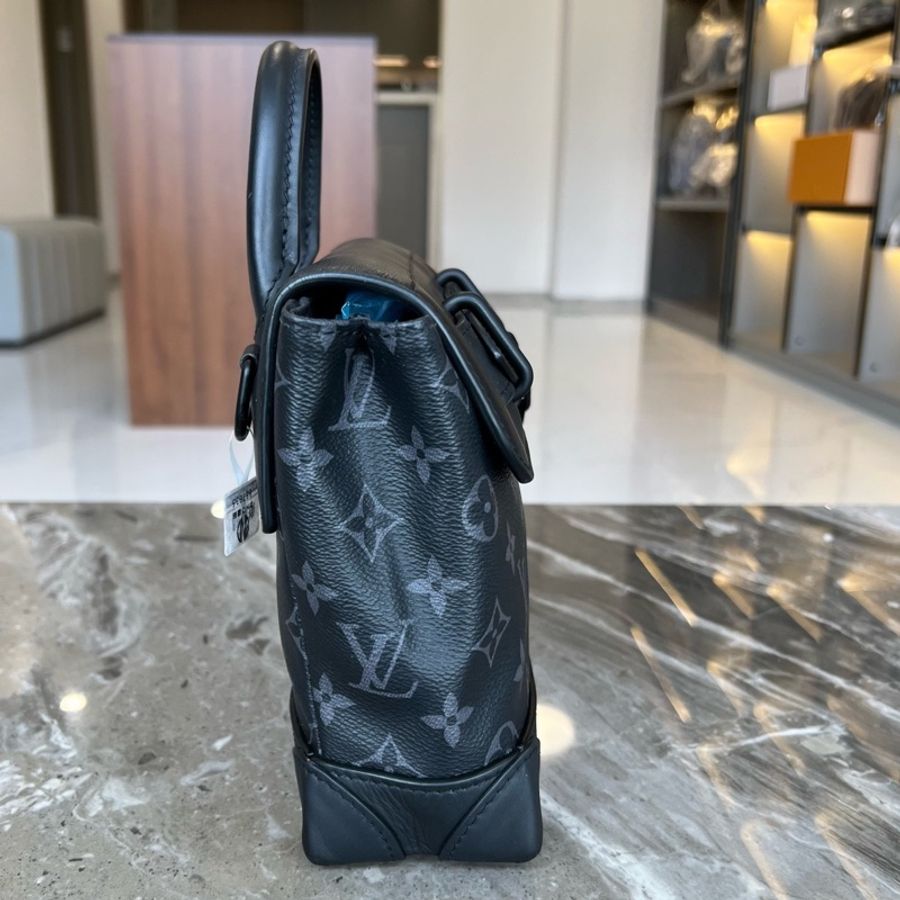 LV LOUIS VUITTON Steamer 小盒子 Monogram Eclipse 塗層帆布-3