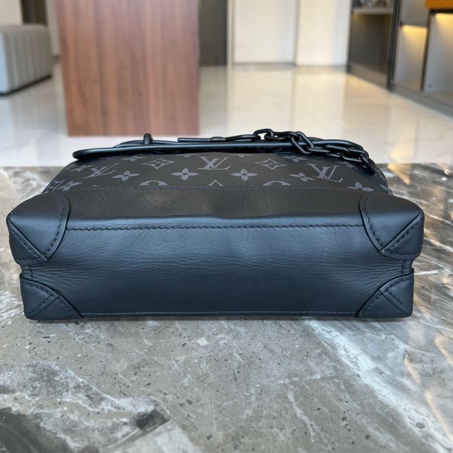LV LOUIS VUITTON Steamer 小盒子 Monogram Eclipse 塗層帆布-4