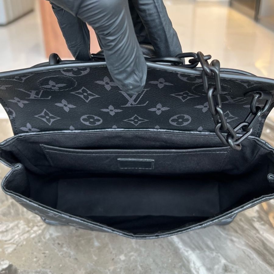 LV LOUIS VUITTON Steamer 小盒子 Monogram Eclipse 塗層帆布-6