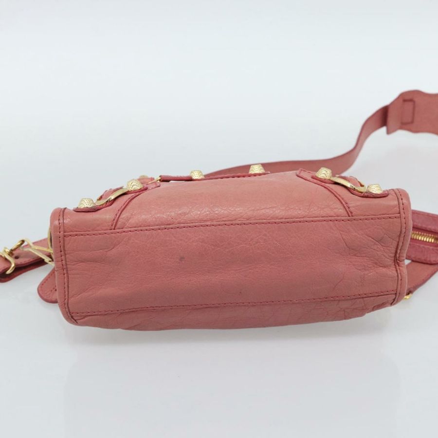 【日本直送】BALENCIAGA Giant Mini City 手提包 皮革 2way 粉金配色 309544 正品 186254M-4