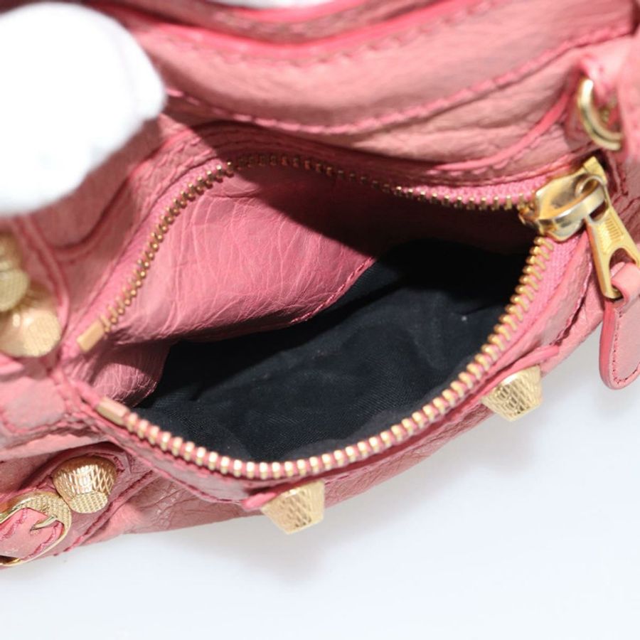 【日本直送】BALENCIAGA Giant Mini City 手提包 皮革 2way 粉金配色 309544 正品 186254M-24