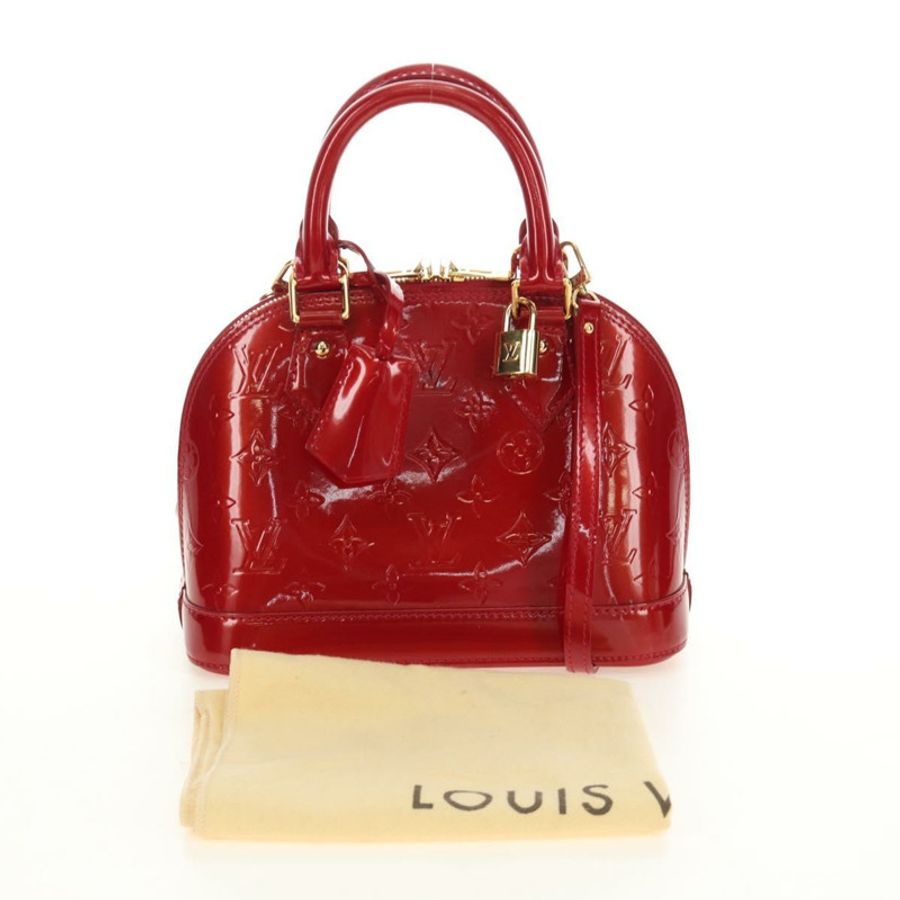 【日本直送】路易威登 Vernis Alma BB 手提包 2way Pomme D'amour M91606 正品 187161SAV-11