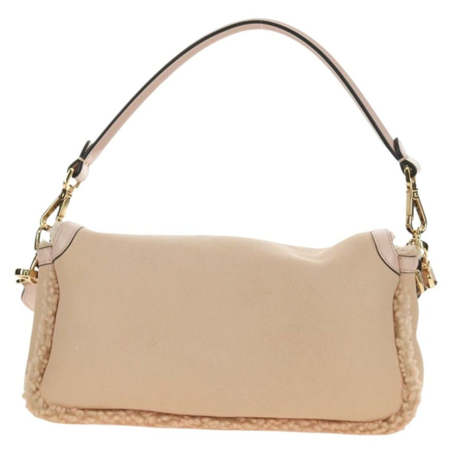【日本直送】FENDI Mamma Baguette 肩背包 Mouton 米色 金色 正品 187191SAV-1