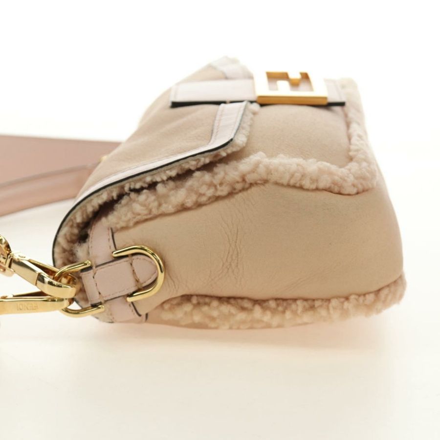 【日本直送】FENDI Mamma Baguette 肩背包 Mouton 米色 金色 正品 187191SAV-2