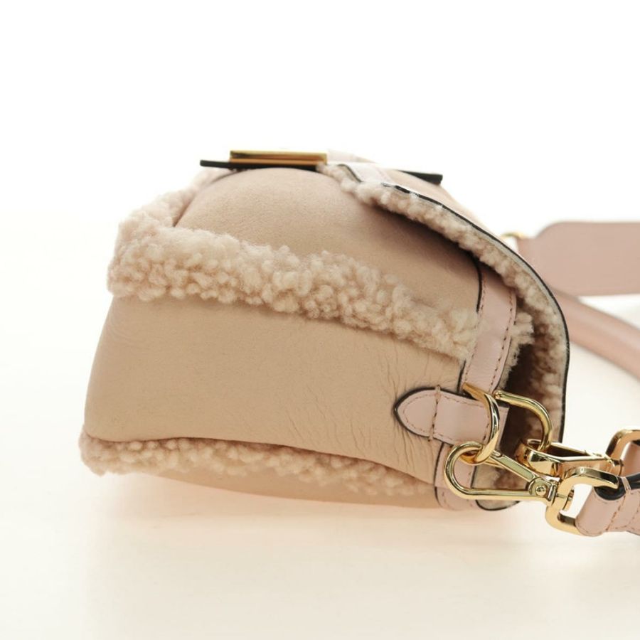 【日本直送】FENDI Mamma Baguette 肩背包 Mouton 米色 金色 正品 187191SAV-3