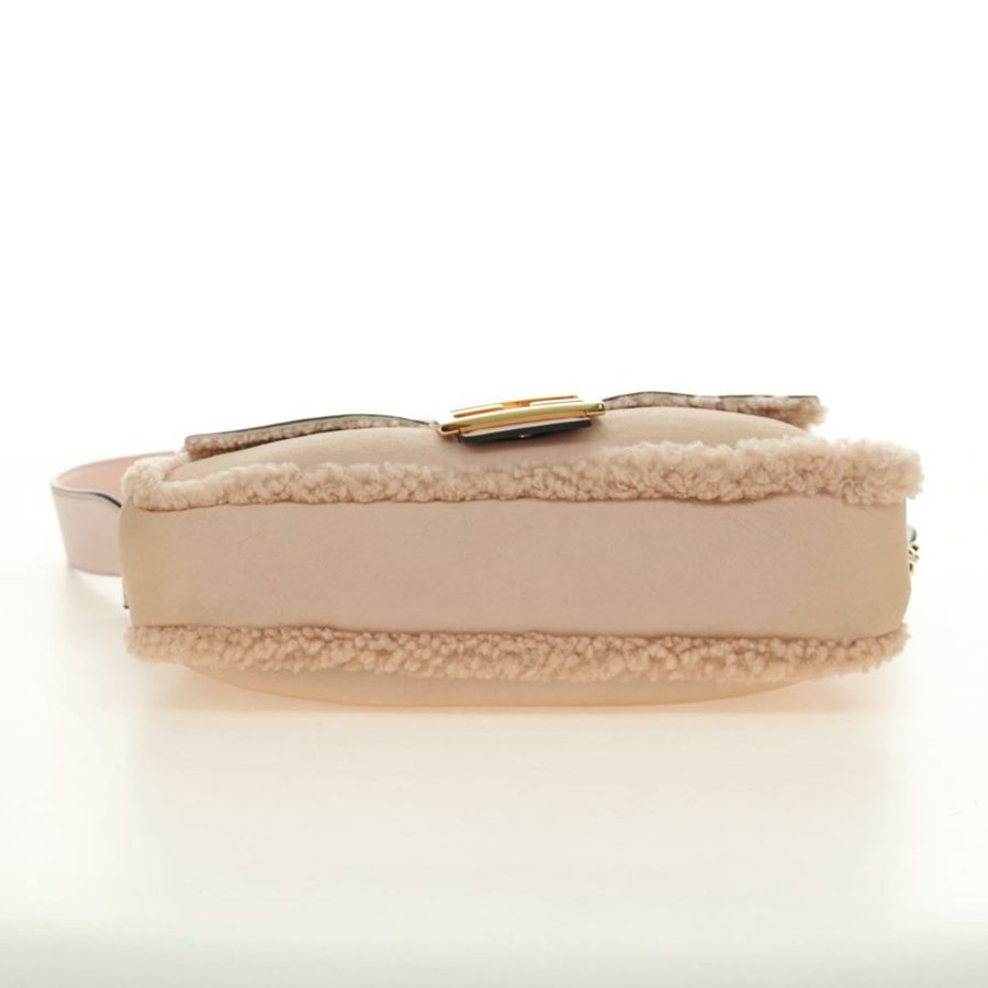 【日本直送】FENDI Mamma Baguette 肩背包 Mouton 米色 金色 正品 187191SAV-4
