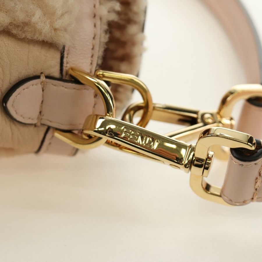 【日本直送】FENDI Mamma Baguette 肩背包 Mouton 米色 金色 正品 187191SAV-8