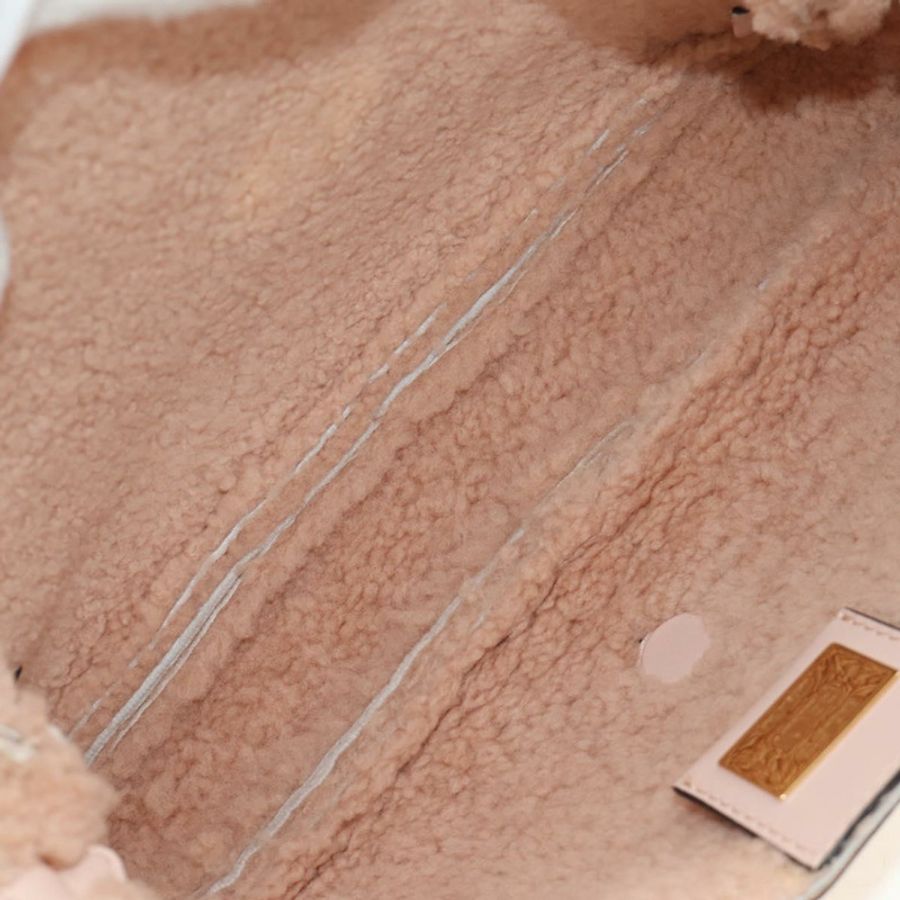 【日本直送】FENDI Mamma Baguette 肩背包 Mouton 米色 金色 正品 187191SAV-10