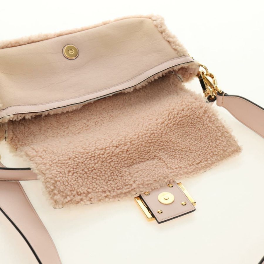 【日本直送】FENDI Mamma Baguette 肩背包 Mouton 米色 金色 正品 187191SAV-20