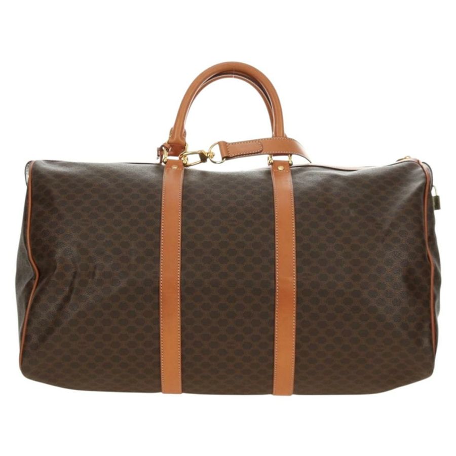 【日本直送】CELINE Macadam帆布波士頓包 PVC皮革 兩用 棕色 金色 正品 187148V-1