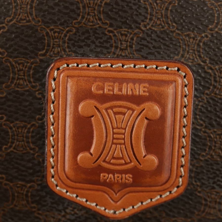 【日本直送】CELINE Macadam帆布波士頓包 PVC皮革 兩用 棕色 金色 正品 187148V-21