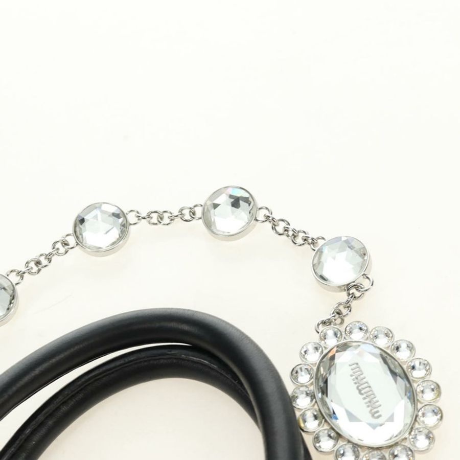 【日本直送】Miu Miu 手提包 皮革 兩用 黑色 銀色 正品 187138SAV-15