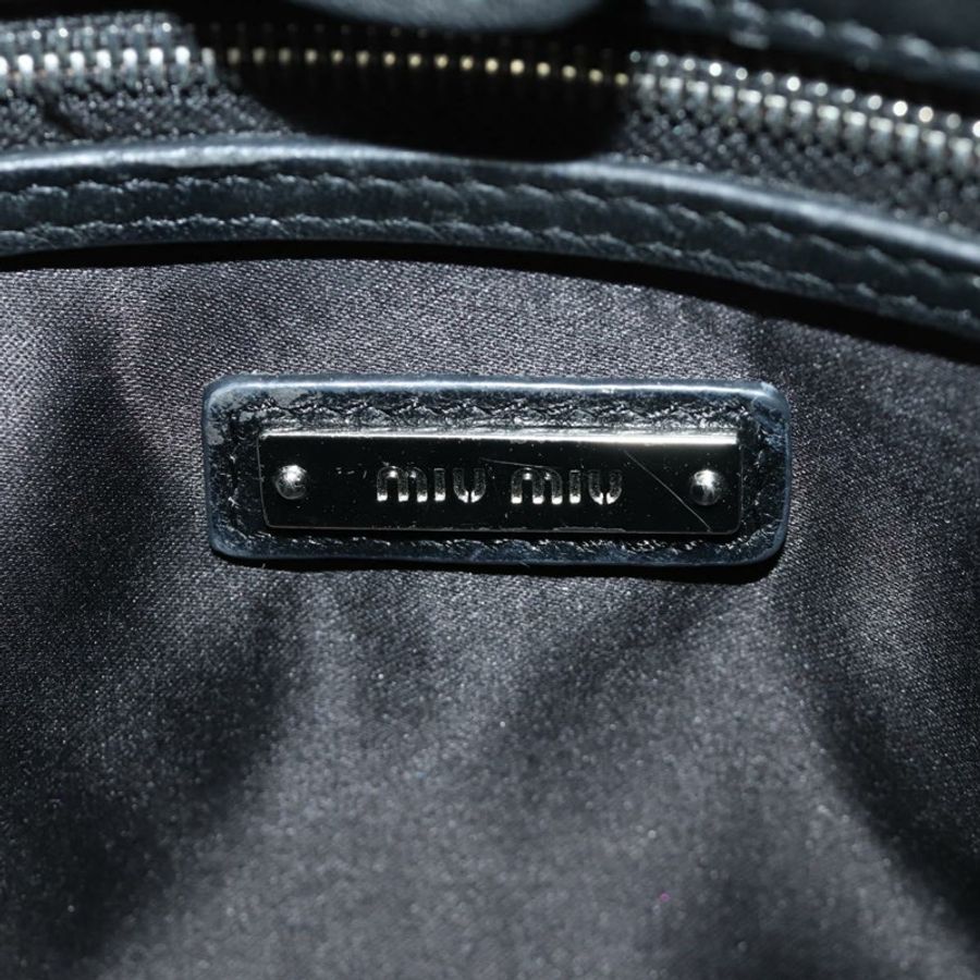 【日本直送】Miu Miu 手提包 皮革 兩用 黑色 銀色 正品 187138SAV-22