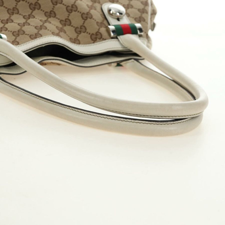 【日本直送】GUCCI GG帆布織帶雪莉系列手提包 米色 銀色 紅色 232971 正品 187200SAV-6