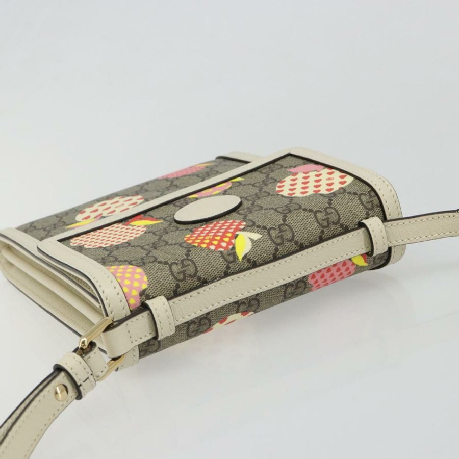 【日本直送】GUCCI GG Supreme 兒童包 PVC 皮革 米色 金色 625782 正品 BA13514V-5