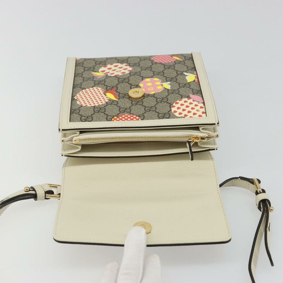 【日本直送】GUCCI GG Supreme 兒童包 PVC 皮革 米色 金色 625782 正品 BA13514V-8