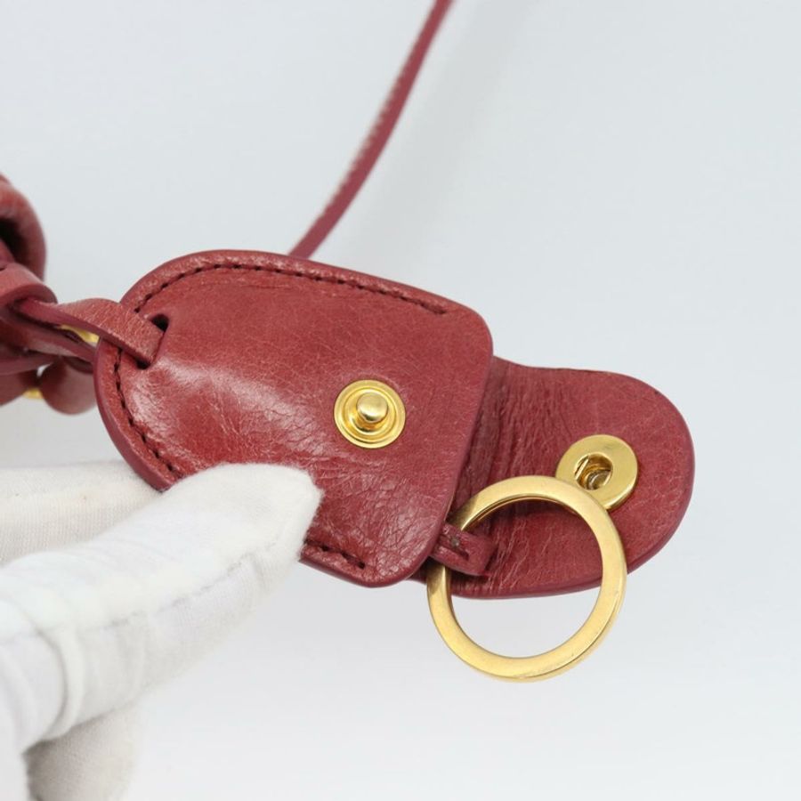【日本直送】Miu Miu 紅色金色皮革單肩包 正品 BA13578A-11