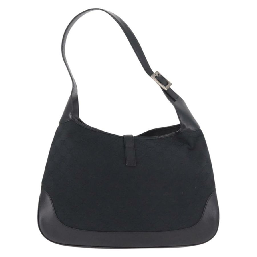 【日本直送】GUCCI GG帆布Jackie肩背包 黑色 銀色 001 3346 正品 189205A-1
