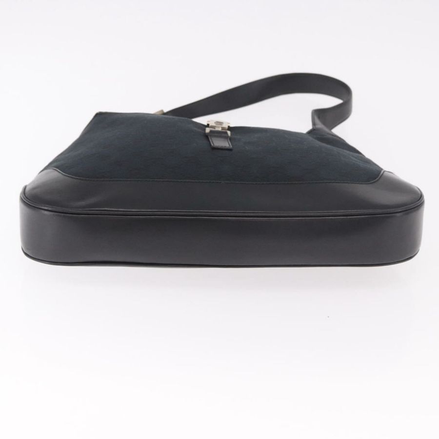 【日本直送】GUCCI GG帆布Jackie肩背包 黑色 銀色 001 3346 正品 189205A-4