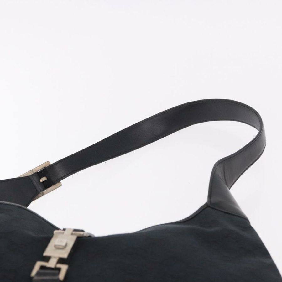 【日本直送】GUCCI GG帆布Jackie肩背包 黑色 銀色 001 3346 正品 189205A-7