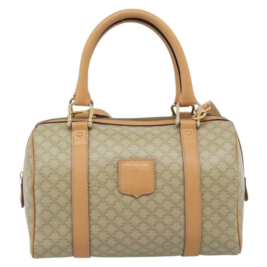 【日本直送】CELINE Macadam帆布波士頓包 PVC 兩用 米色 金色 正品 189057A-12