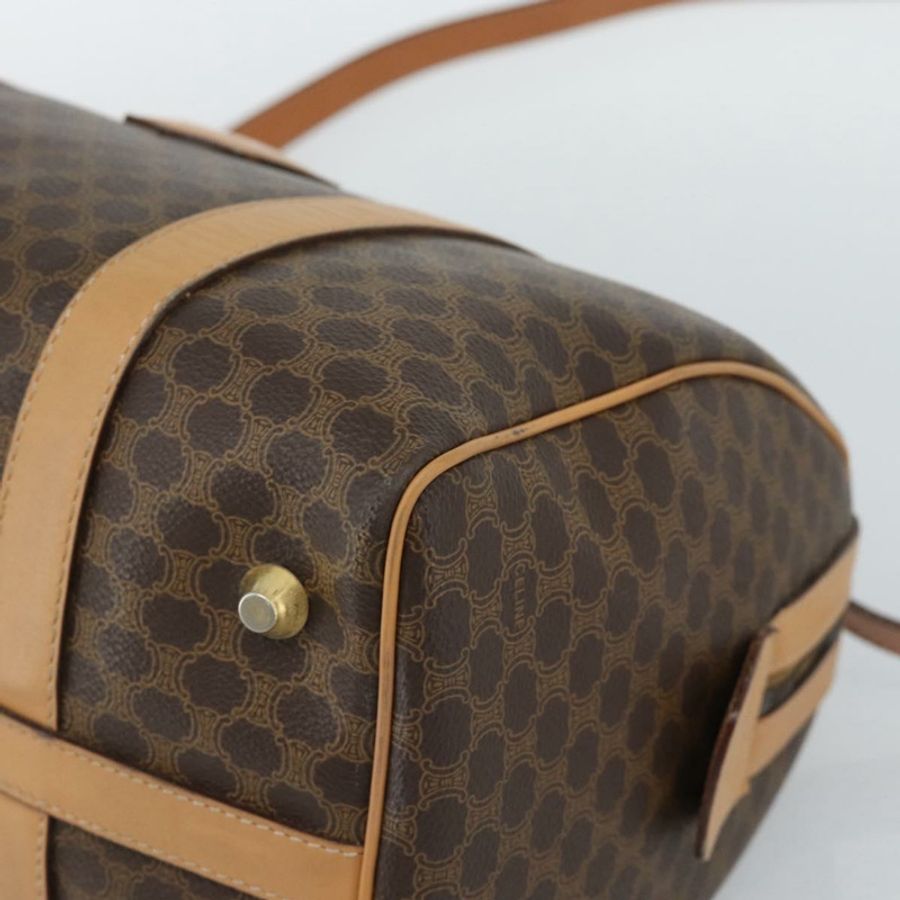 【日本直送】CELINE Macadam帆布波士頓包 PVC皮革 兩用 棕色 金色 正品 189058A-9