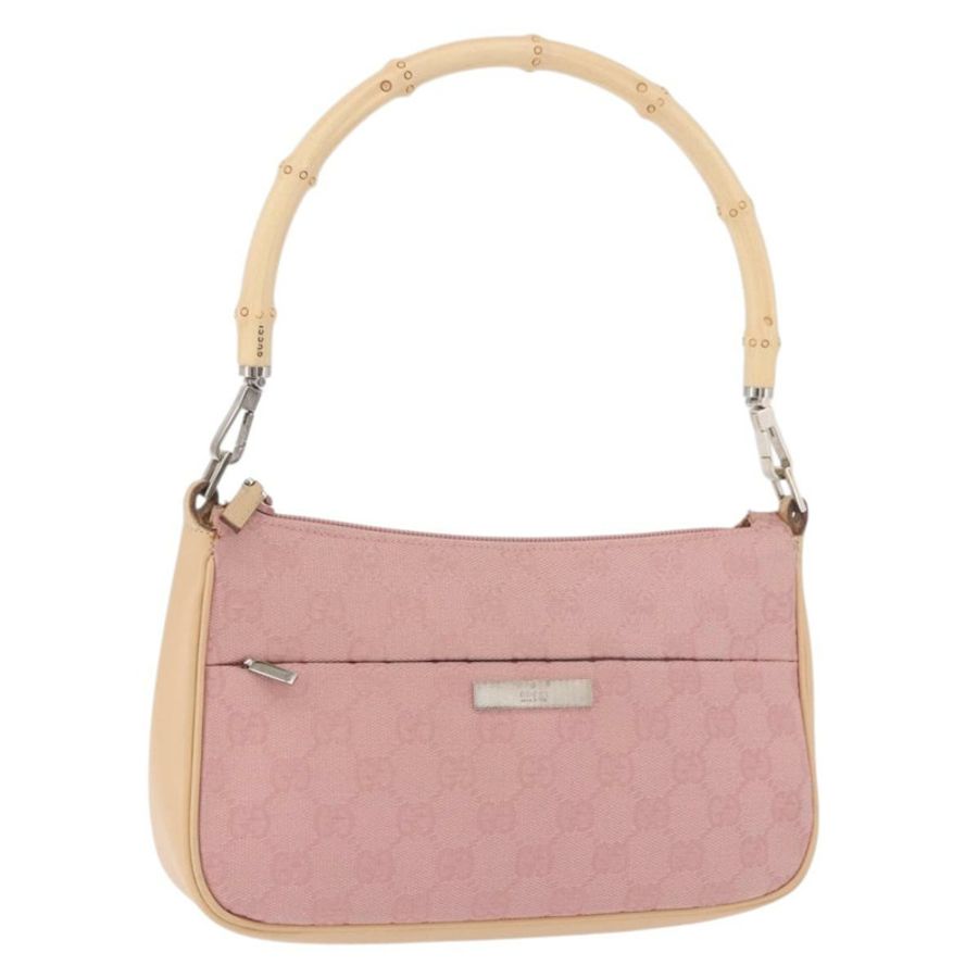 【日本直送】GUCCI 竹節 GG 帆布單肩包 粉金 001 3870 正品 189093V-0