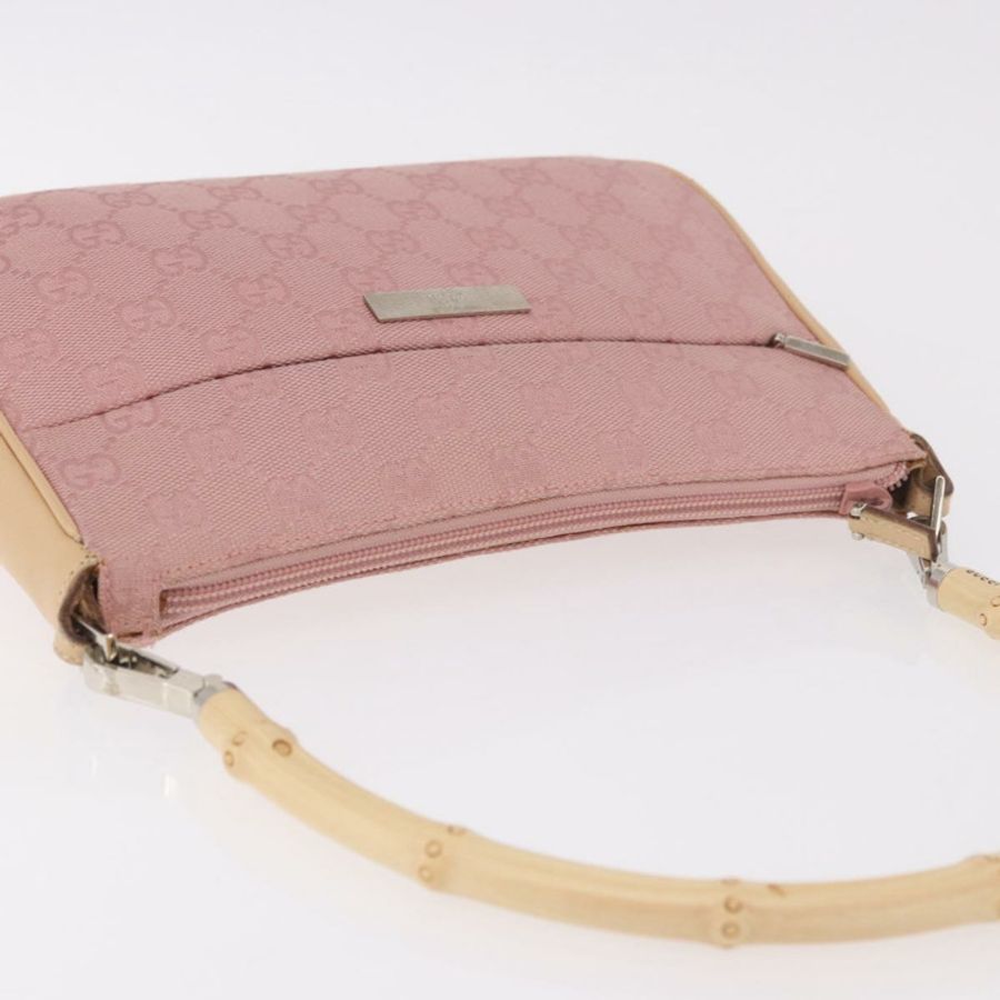 【日本直送】GUCCI 竹節 GG 帆布單肩包 粉金 001 3870 正品 189093V-5