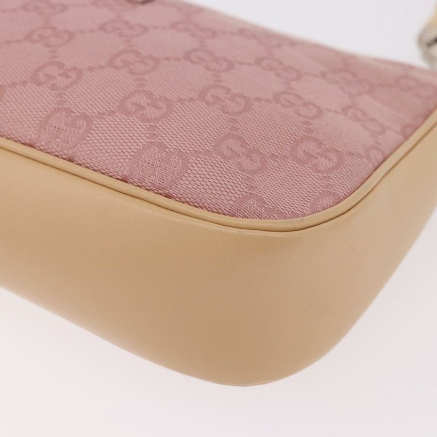 【日本直送】GUCCI 竹節 GG 帆布單肩包 粉金 001 3870 正品 189093V-15