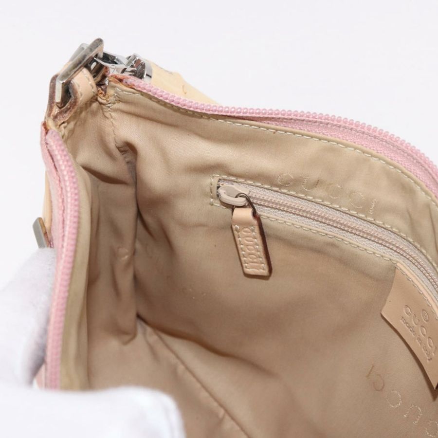 【日本直送】GUCCI 竹節 GG 帆布單肩包 粉金 001 3870 正品 189093V-23