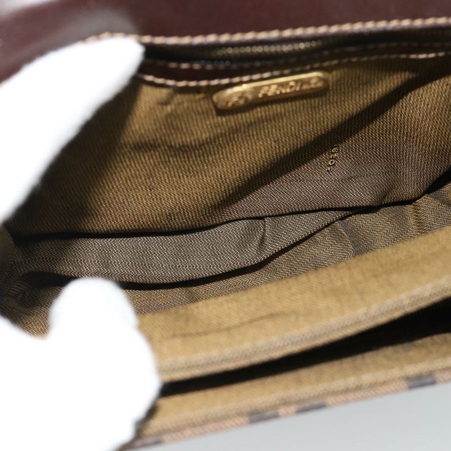 【日本直送】FENDI Zucca帆布單肩包 黑色棕色 正品 189091SV-9