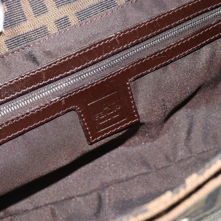 【日本直送】FENDI Zucca帆布Mamma Baguette單肩包 黑色棕色 正品 189068V-16