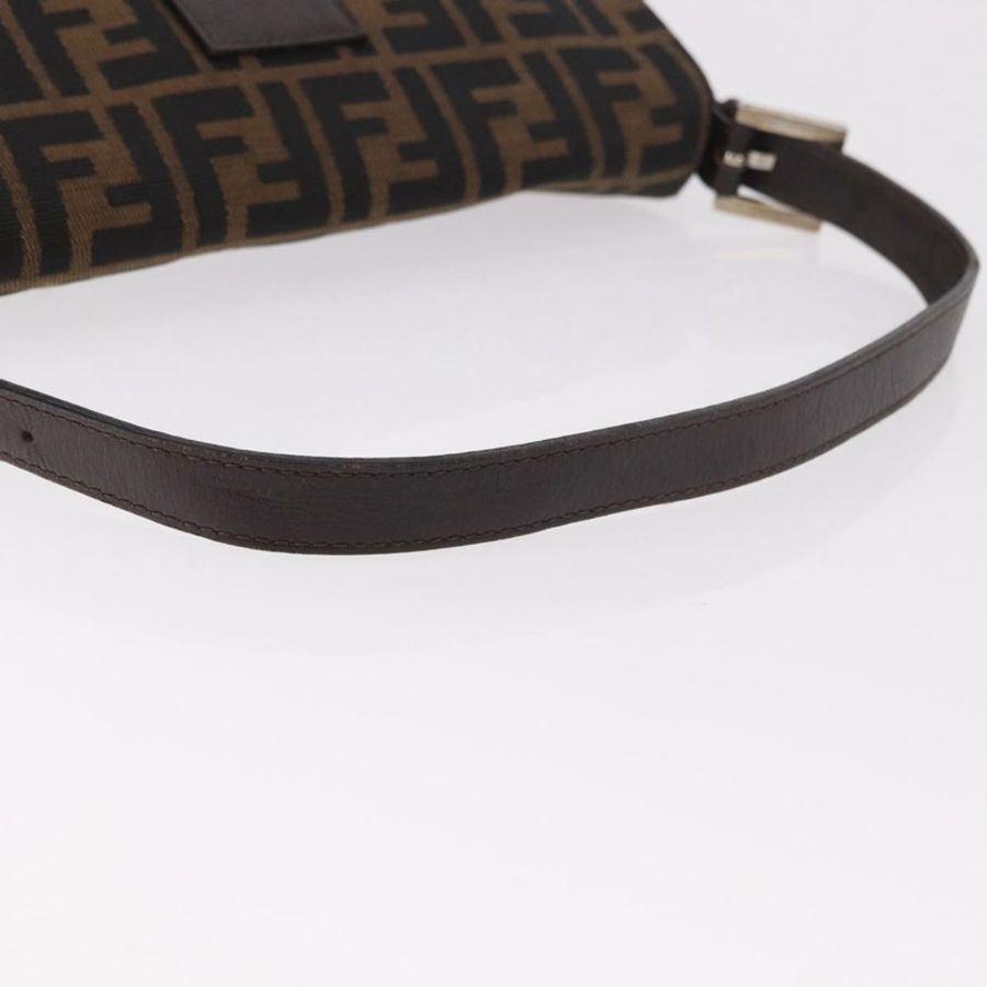 【日本直送】FENDI Zucca帆布Mamma Baguette單肩包 黑色棕色 正品 189064V-6