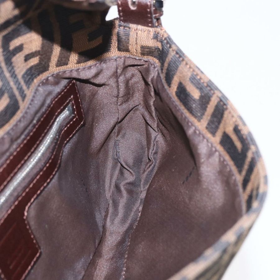 【日本直送】FENDI Zucca帆布Mamma Baguette單肩包 黑色棕色 正品 189064V-22