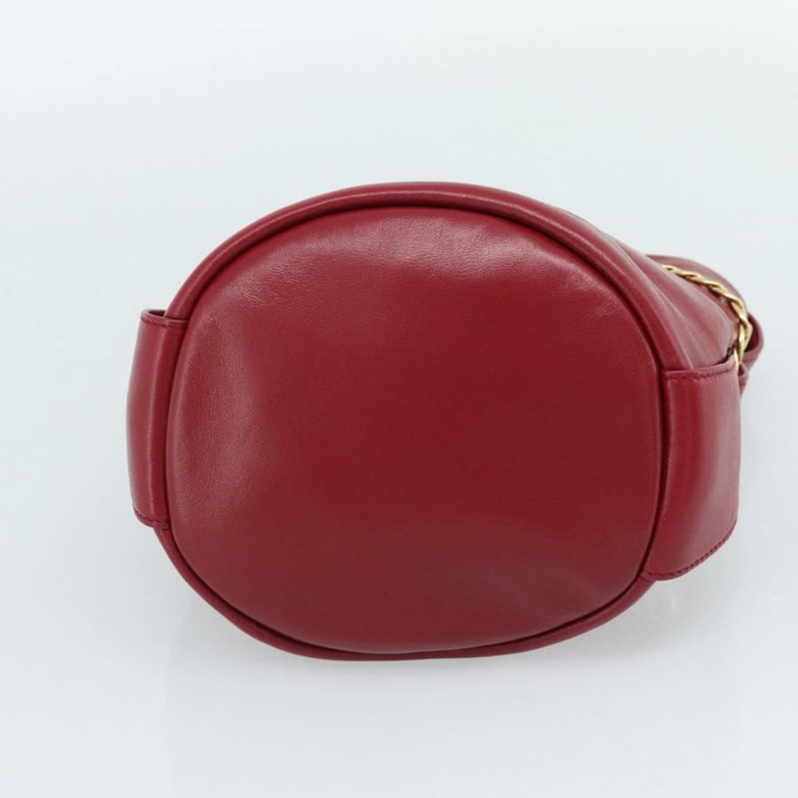 【日本直送】PRADA Petit Sack 手提包，紅色金色皮革，正品，貨號 189049SM-4