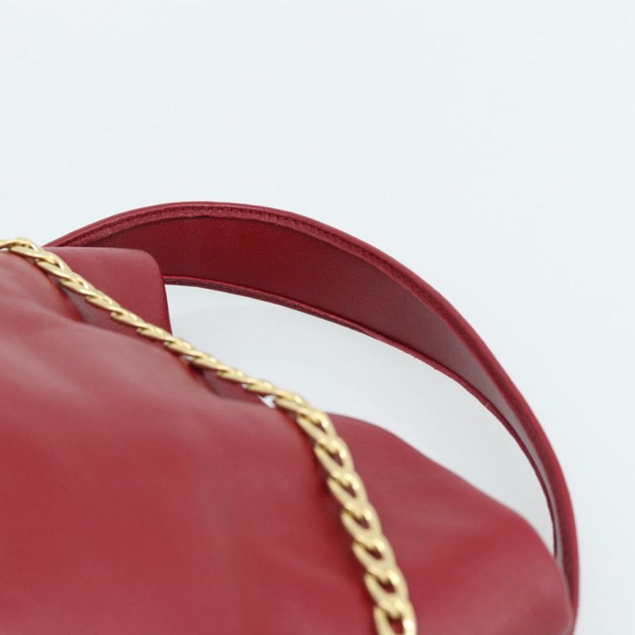 【日本直送】PRADA Petit Sack 手提包，紅色金色皮革，正品，貨號 189049SM-7