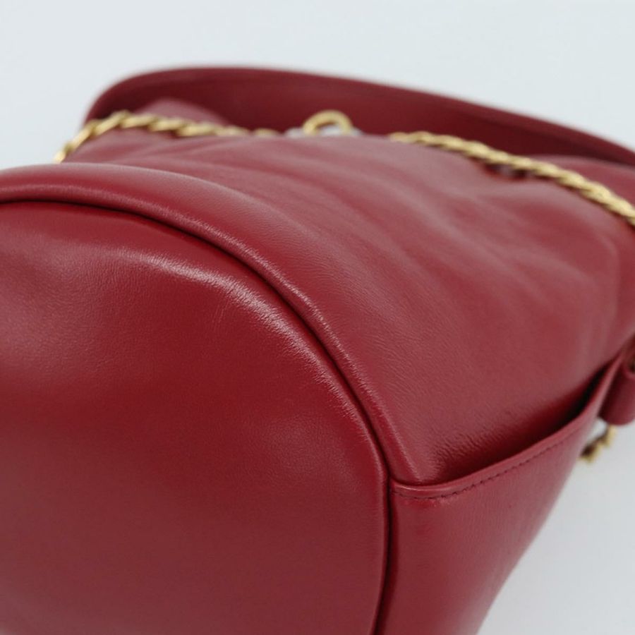 【日本直送】PRADA Petit Sack 手提包，紅色金色皮革，正品，貨號 189049SM-14