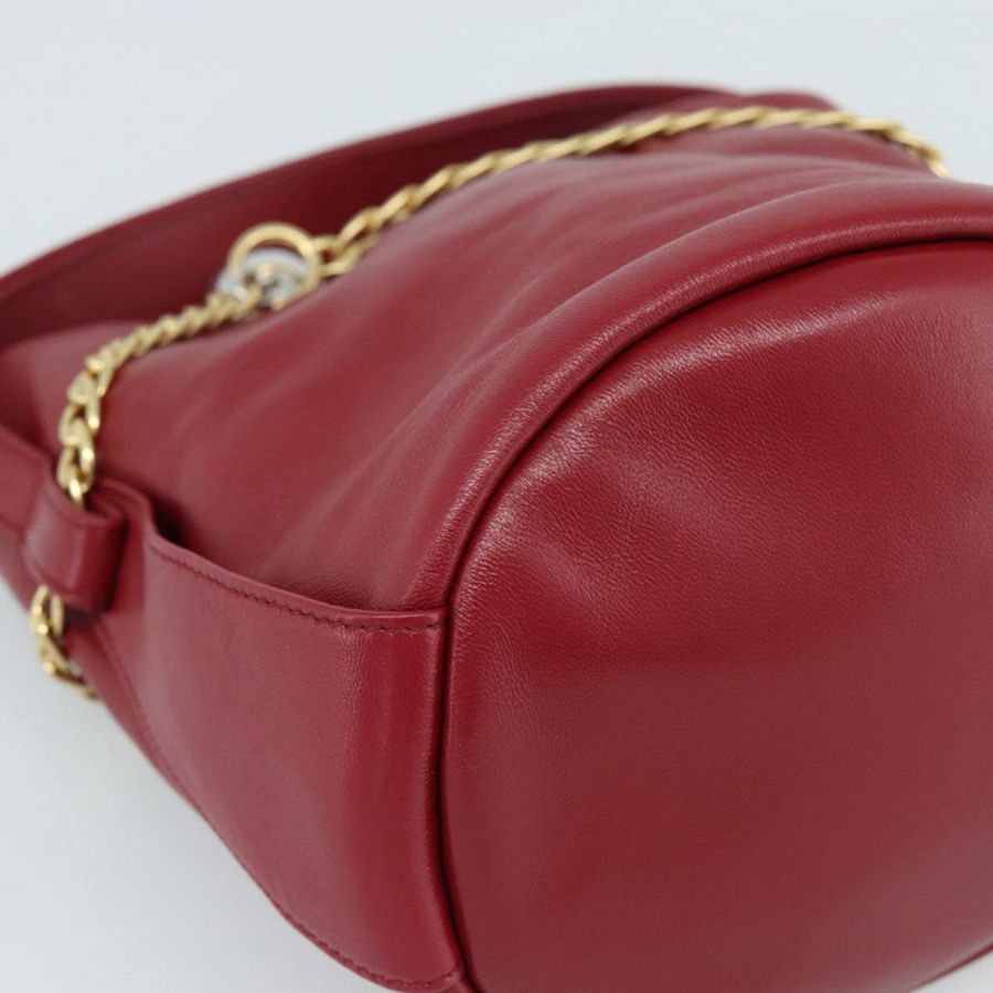 【日本直送】PRADA Petit Sack 手提包，紅色金色皮革，正品，貨號 189049SM-15