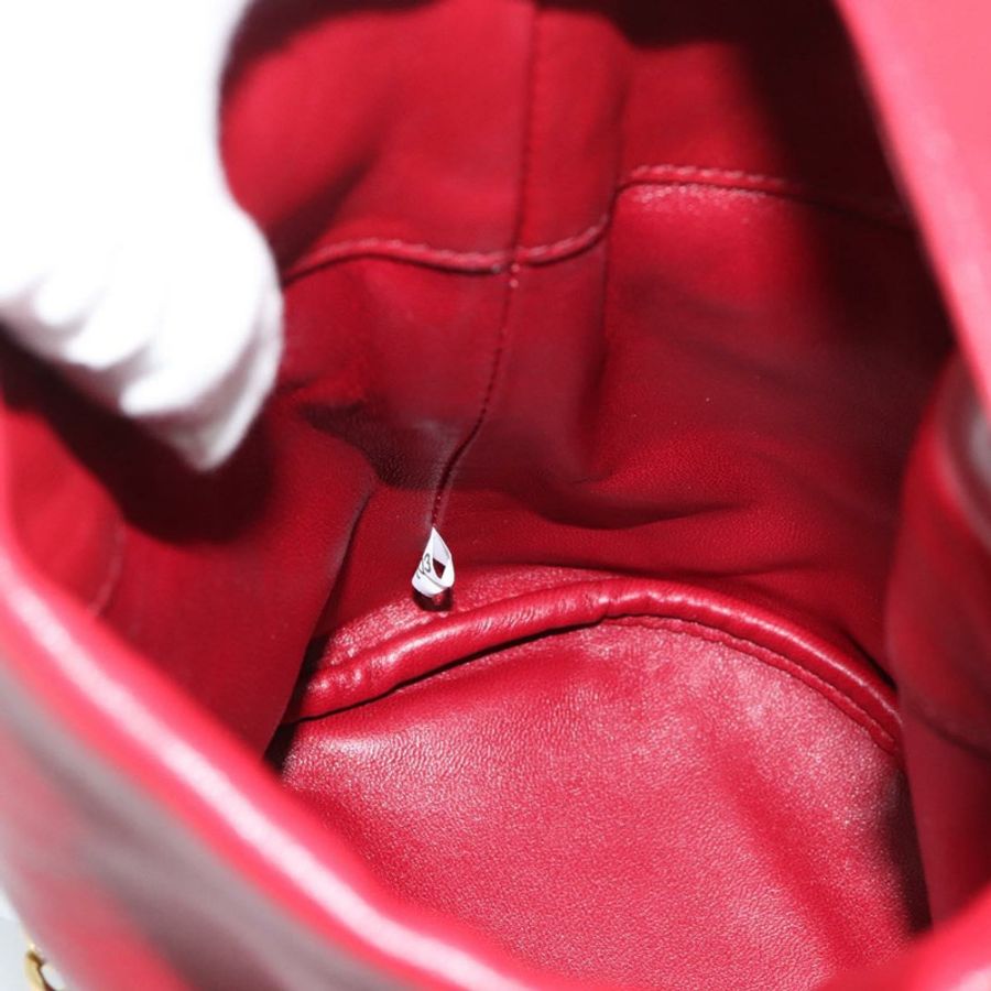 【日本直送】PRADA Petit Sack 手提包，紅色金色皮革，正品，貨號 189049SM-19