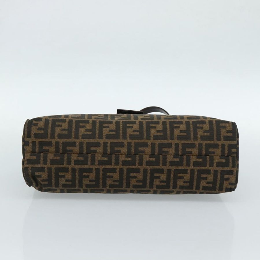 【日本直送】FENDI Zucca帆布Mamma Baguette單肩包 黑色棕色 正品 188964V-4