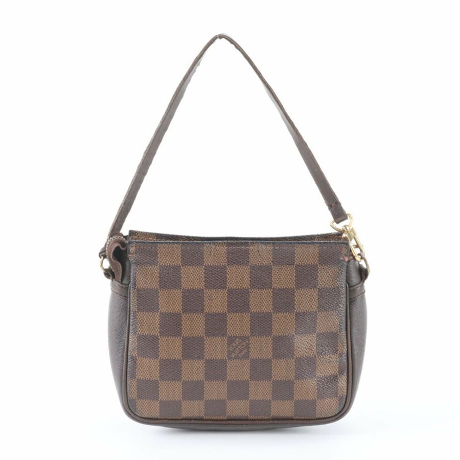 路易威登 Damier Trouse 化妝包手提包 N51982 皮革單肩包 棕色 女士-0