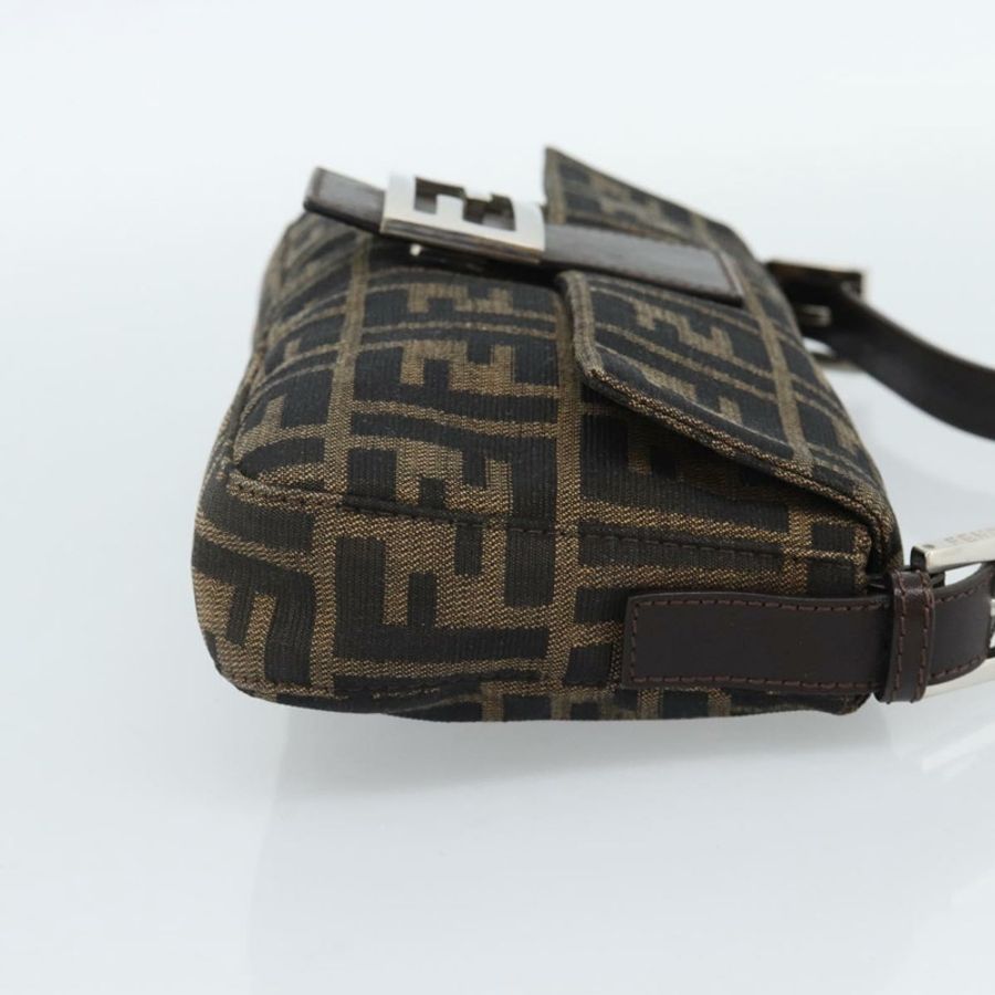 【日本直送】FENDI Zucca帆布Mamma Baguette單肩包 黑色棕色 正品 189109V-3