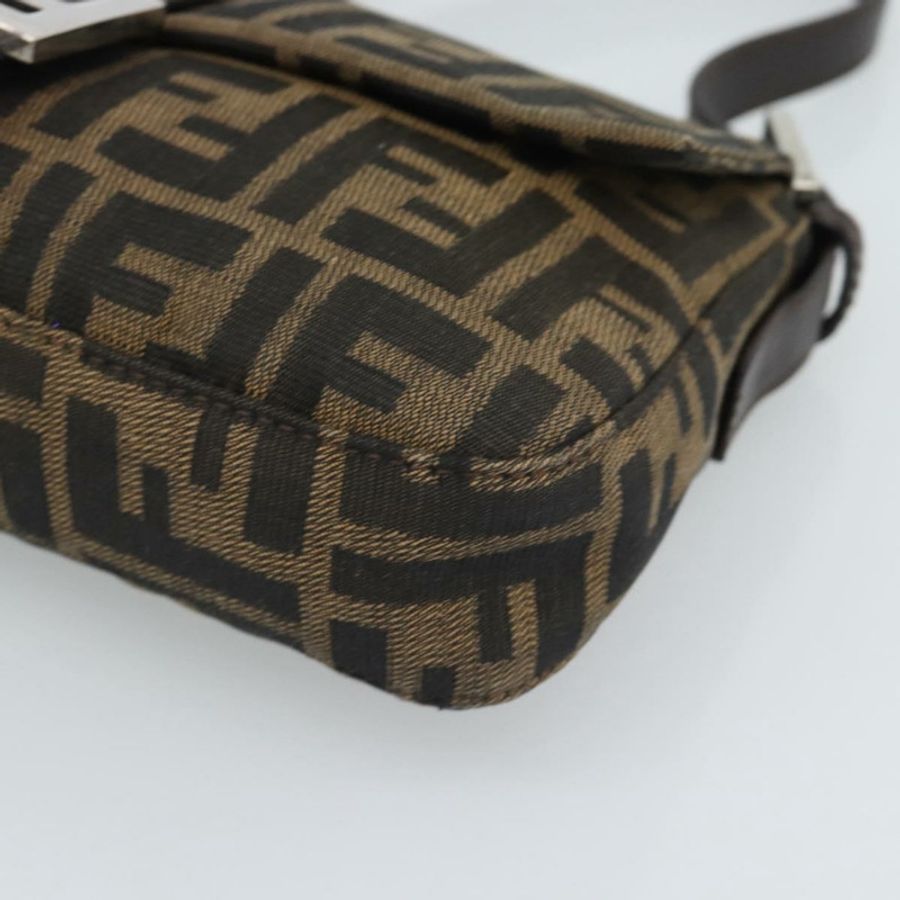 【日本直送】FENDI Zucca帆布Mamma Baguette單肩包 黑色棕色 正品 189109V-13