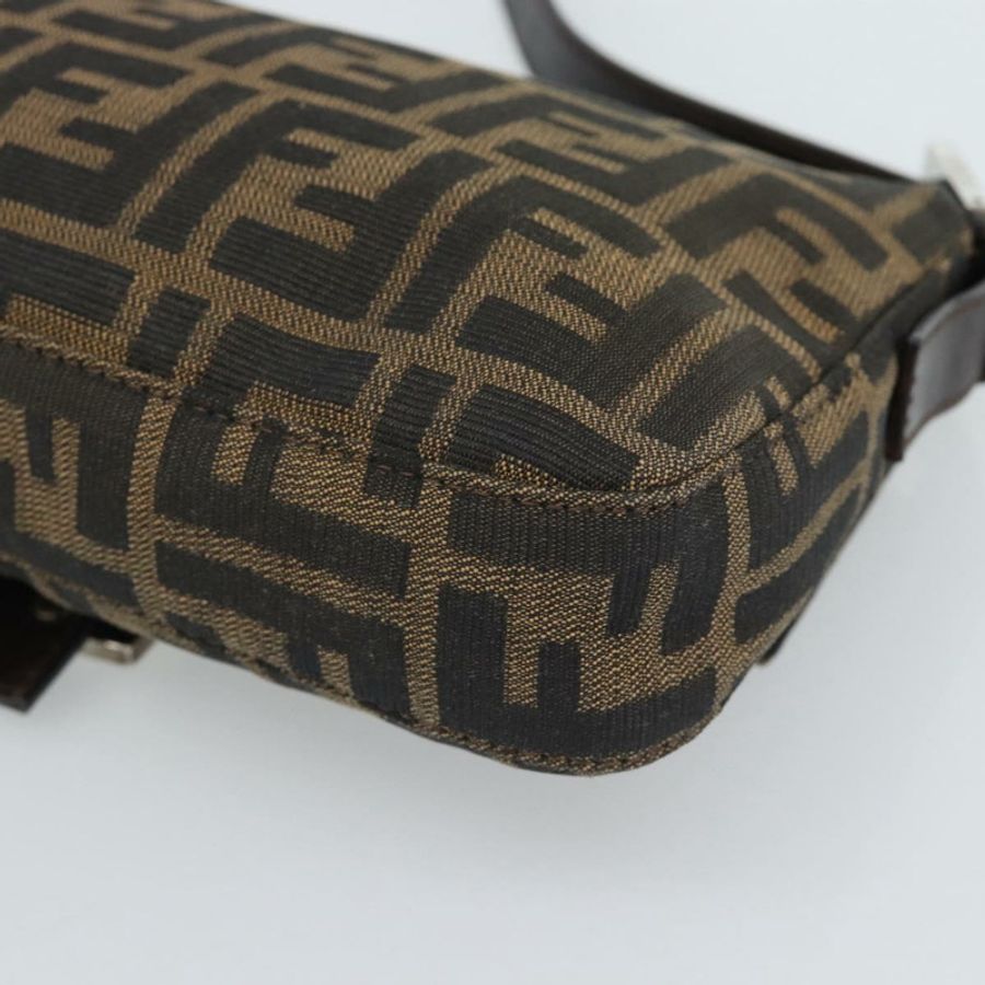 【日本直送】FENDI Zucca帆布Mamma Baguette單肩包 黑色棕色 正品 189109V-15