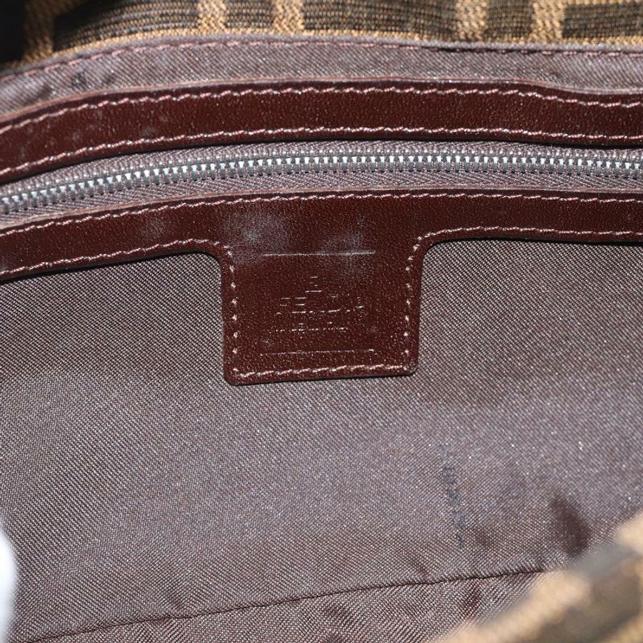 【日本直送】FENDI Zucca帆布Mamma Baguette單肩包 黑色棕色 正品 189109V-17