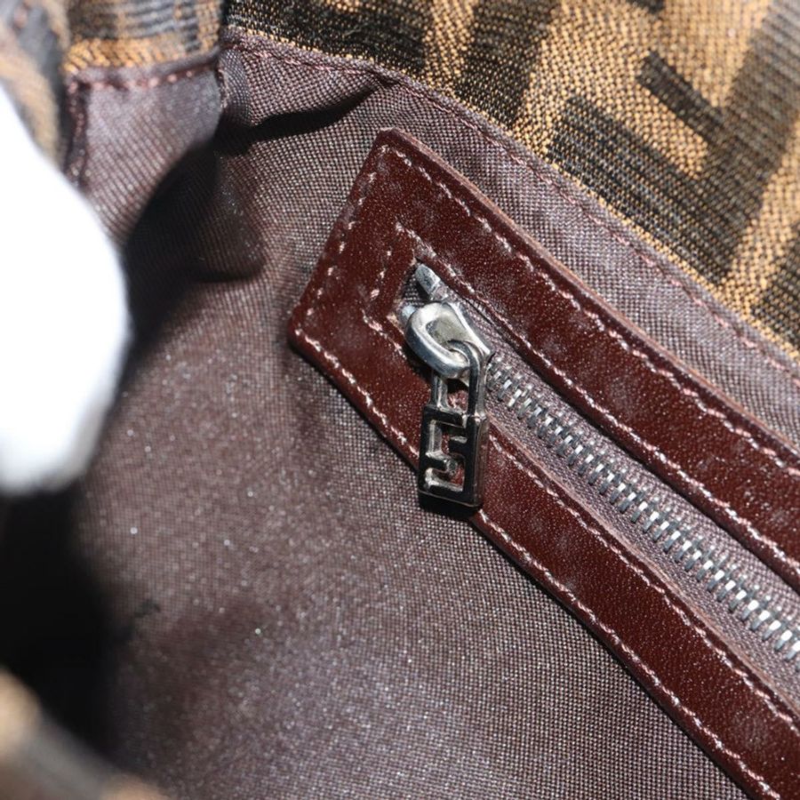 【日本直送】FENDI Zucca帆布Mamma Baguette單肩包 黑色棕色 正品 189109V-20