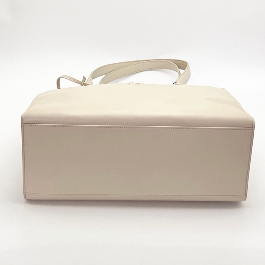 【威選精品】  🤍 CELINE Cabas 16 米白色金扣手提肩背托特包-8